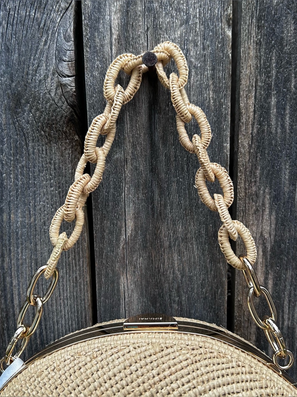 NWT Jonathan Simkhai Bridget Raffia Oyster Shell Clutch Natural Beige - Picture 5 of 16